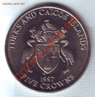 Теркс и Кайкос.5 Крон.1997.Королевская чета. до 17.02 - 19970020.JPG