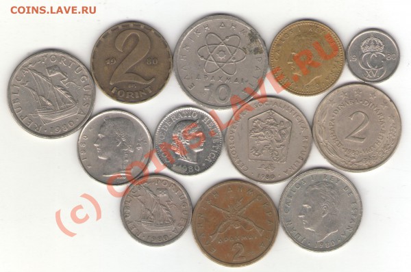 Иностранные монеты 1980 года с рубля до 24.02.10 в 22.00 мск - 1980