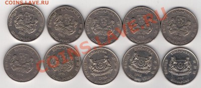 Сингапур 20 центов 1985-97 (10шт) до 17.02.14 в 22ч (7764) - 4-син20цБ