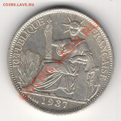 Ag Фр.Индокитай 20 центов 1937 до 17.02 в 22.00мск (7701) - 5-фр.ин