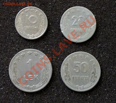 АЛБАНИЯ 1964 г. 4 монеты  до 18.02 - Албания 64 -1