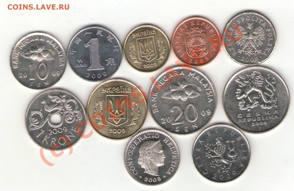 Иностранные монеты 2009 года с рубля до 24.02.10 в 22.00 мск - 2009