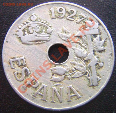 Испания_25 сентимо 1927; до 17.02_22.08мск - 7356