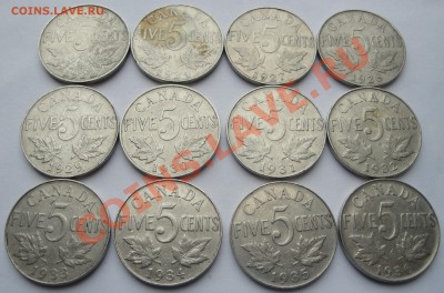 лот 12х5 центов Канада 1922-1936 без повторов до 20.02 - 5 ц 1