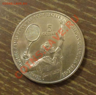 НИУЭ - $5 ТЕННИС Борис Беккер до 24.02, 22.00 - ниуэ 5 долларов Борис Беккер 1