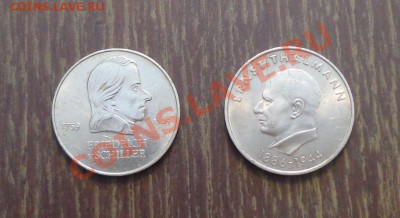 ГДР - 20 марок ШИЛЛЕР, ТЕЛЬМАН 2 шт. неплохие 24.02, 22.00 - гдр тельман и шиллер - 1