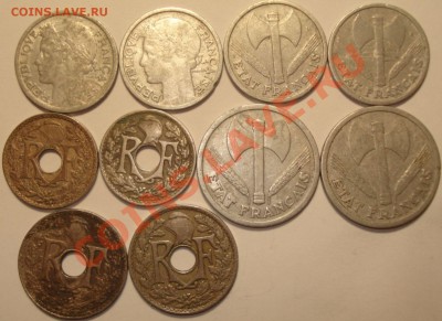 Монеты Франции 1921-48 г. - 18 шт., до 21.02.14 в 23-00 МСК - 2