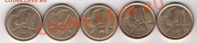 ИСПАНИЯ 5 ПЕСЕТ 1990-2000 (5ШТ) 20.02.14 В 22.00МСК (7985) - 4-исп5
