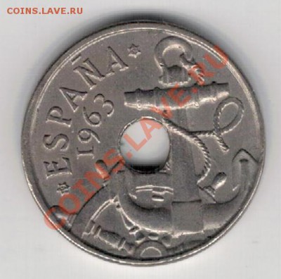 ИСПАНИЯ 50 СЕНТИМО 1963 ДО 20.02.14 В 22.00МСК (7985) - 4-исп50с63