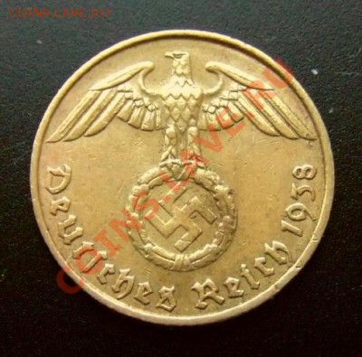 2 - Германия (Рейх) 5 рейхспфеннигов (1938 F) алюм.бронза А