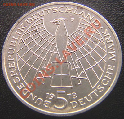 ФРГ_памятные 5 марок 1973(J). Серебро; до 21.02_22.24мск - 7506