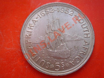ЮАР: Ag-500 5 шиллингов 1952 года (шайба) до 27.02.14 22-00 - ЮАО крона 1952-1.JPG