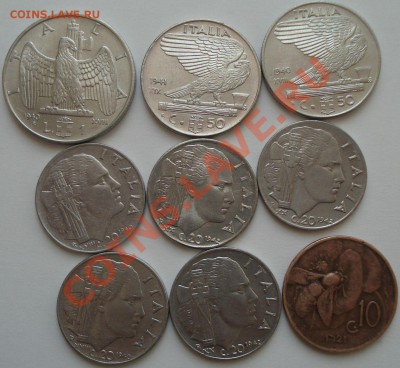 Италия 9 монет 1921-42 г.г., до 25.02.14 в 23-00 МСК - 1