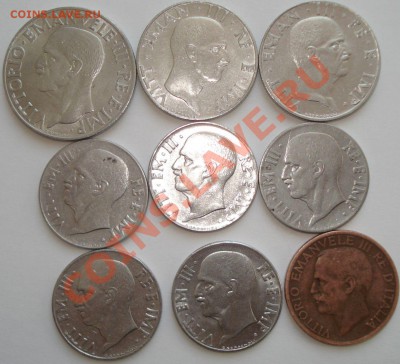 Италия 9 монет 1921-42 г.г., до 25.02.14 в 23-00 МСК - 2