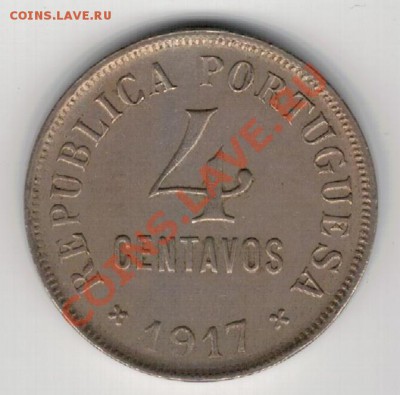 ПОРТУГАЛИЯ 4 СЕНТАВО 1917 ДО 27.02 В 22.00МСК (8061) - 4-порт17а