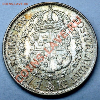 Отличная серебряная шведская крона 1935; до 25.02_22.30мск - 7580