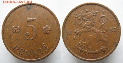 Разная инострань - 3 2 Финляндия 5 пенни 1937 001