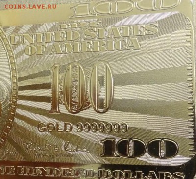Альбом с 7 Золотыми банкнотами USD+ СЕРТИФИКАТ - 100 дол крупно