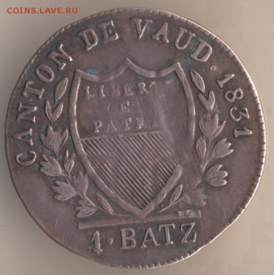 НА ОЦЕНКУ  VAUD (Swiss Canton) 1 Batzen-10 Rappen 1828г. - 3