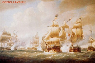 Монеты с Корабликами - Duckworth's Action off San Domingo, 6 February 1806
