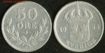 Швеция 50 оре 1935 до 22:00мск 06.03.14 - Швеция 50 оре 1935