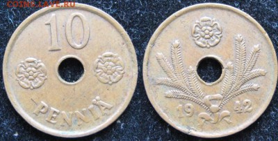 Разная инострань - 4 3 Финляндия 10 пенни 1942   156