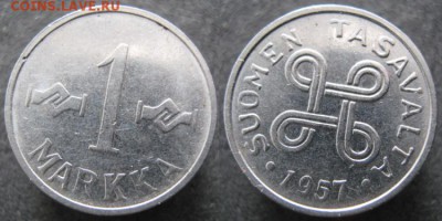 Разная инострань - 4 7 Финляндия 1 марка 1957   496