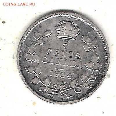 Канада 5 центов 1904 до 5.03 в 22 по МСК - Канада 5 ц  1904 1