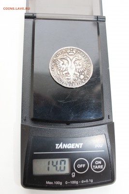 определение подлинности рубль 1725, 1743, полтина 1721 - 91