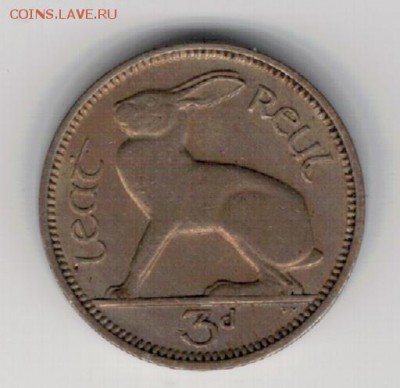 ИРЛАНДИЯ 3 ПЕНСА 1962 ЗАЯЦ ДО 06.03.14 В 22.00МСК (7849) - 4-ир3п62а
