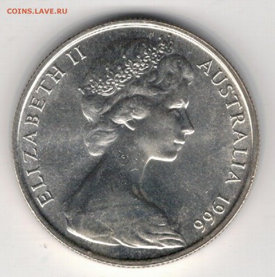 Ag АВСТРАЛИЯ 50 ЦЕНТОВ 1966 ДО 06.03 В 22.00МСК (8004) - 5-ав