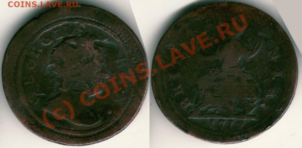 Англия, фартинг, 1719 - до 21-00 МСК 25.02 - angF-1719