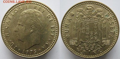Разная инострань - 5 7 Испания 1 песета 1975 (80)     297