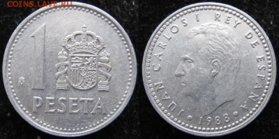 Разная инострань - 5 9 Испания 1 песета 1988   298