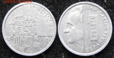 Разная инострань - 5 10 Испания 1 песета 1992   302н