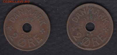 Дания 2 эре 1927 HCN и 2 эре 1928 N до 06.03.2014 22-00 - Дания 2 эре а