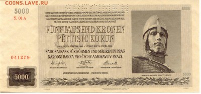 Богемия и Моравия. 5000 крон 1944  до 6.03.14   21-00Мск - Chesk_5000Kron_1944_1
