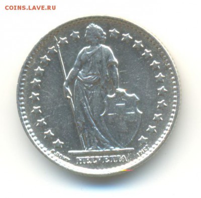 Ag. швейцария 1 франк 1963. AU . до 11.03  22:00 - 2