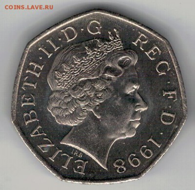 Великобритания 50 пенсов 1998 Минздрав 10.03 в 22ч (8077) - 4-вел50п1998