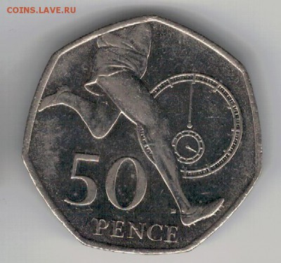 Великобритания 50 пенсов 2004 Миля века 10.03 в 22ч (8077) - 4-вел50п2004а