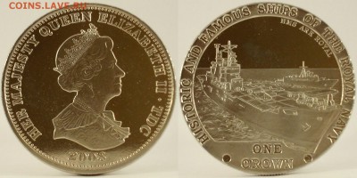 Тристан да Кунья 1 крона 2008 г. КМ 40 - 2008 1 крона HMS Ark Royal