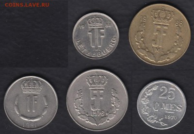 Люксембург 5 монет 1970-1988 гг. до 07.03.2014 22-00 - Люксембург а