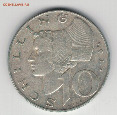 Ag Австрия 10 шиллингов 1957 до 10.03 в 22.00мск (8123) - 5-ав10а