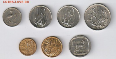 ЮАР - 7 монет 1965 - 2007гг до 11.03.2014г 21-00 - ЮАР - 7 монет