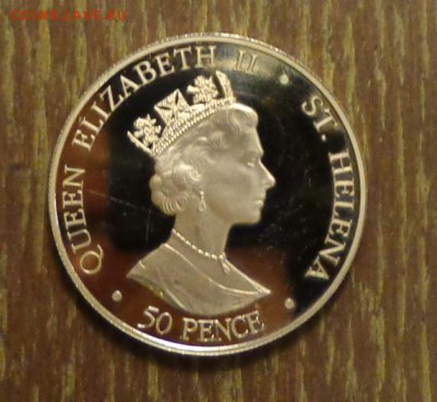 о.СВ.ЕЛЕНЫ - 50 пенсов 50 лет на престоле до 12.03, 22.00 - о-в св. елены корона - 2