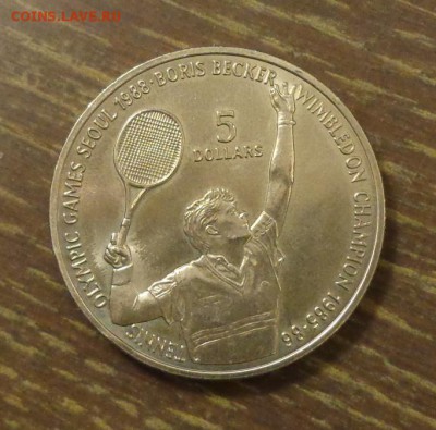 НИУЭ - $5 ТЕННИС Борис Беккер до 12.03, 22.00 - ниуэ 5 долларов Борис Беккер 1