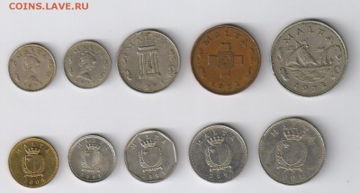 МАЛЬТА - 10 монет 1972-2004гг до 12.03.2014г 21-00 - МАЛЬТА - 10 монет