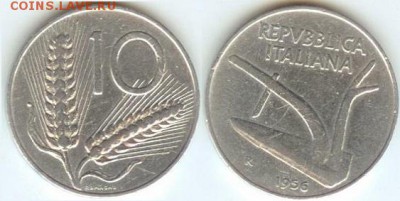 Италия 10 лир 1956г. до 21.00 мск 13.03.2014 - Италия 10 лир 1956