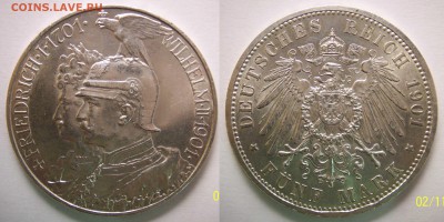 Предпродажная оценка пятимарочников кайзеровской Германии. - 1901 5M Preussen