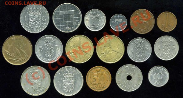17 монет Нидерланды Бельгия Дания 1955-88 до 27.02 21-00мск - img500